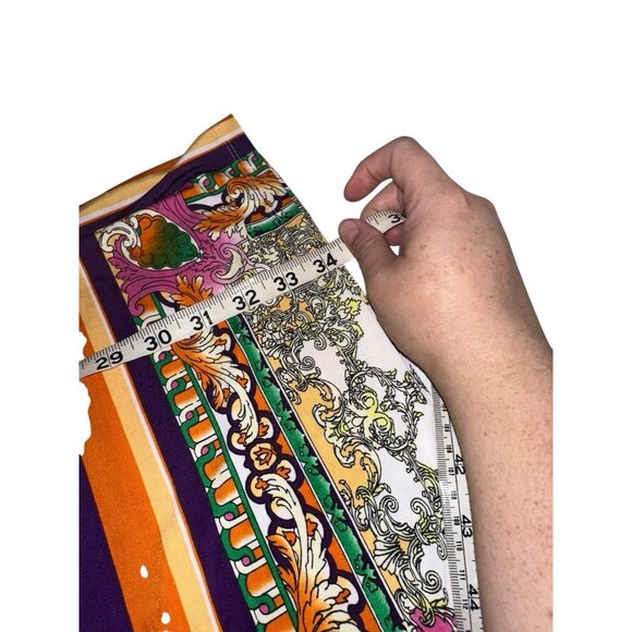 The Pyramid Collection Shift Dress Sz M 3/4 Sleeve Orange Multi Boho Y2K - Picture 6 of 6